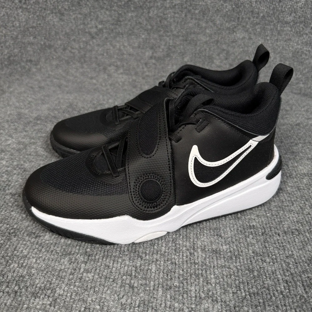 Nike Boys Size 7 Shoes Team Hustle D 11 Sneaker Kids Black White No-Tie Athletic